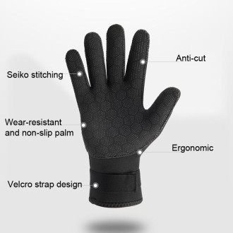 DIVESTAR Diving Gloves Cut & Stab Resistant Sports Gloves, Model: 5mm, Size: S