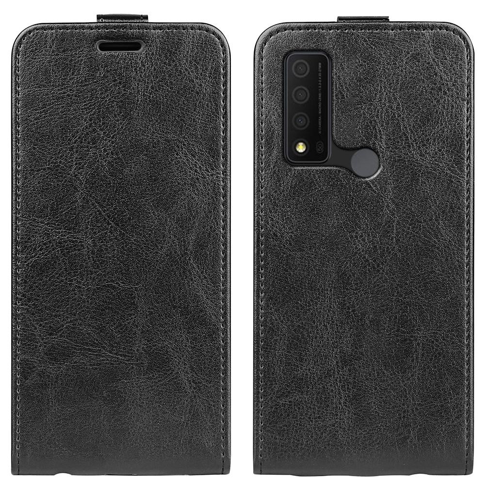 For TCL 30V 5G R64 Texture Single Vertical Flip Leather Phone Case(Black)