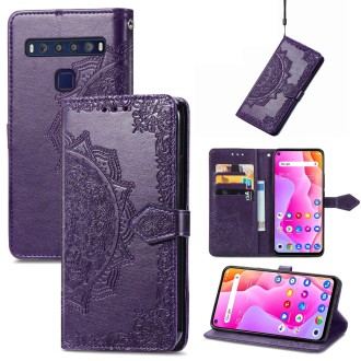 For TCL 10L Mandala Flower Embossed Horizontal Flip Leather Phone Case(Purple)