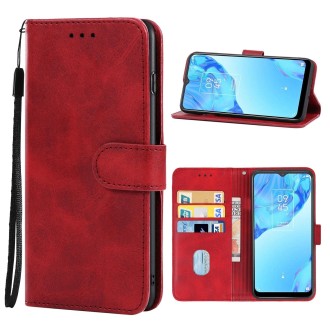 Leather Phone Case For TCL 20B(Red)