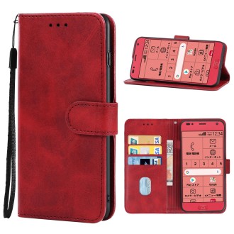 Leather Phone Case For Fujitsu F-42A / F-01L(Red)