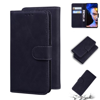 For Blackview A60 Skin Feel Pure Color Flip Leather Phone Case(Black)