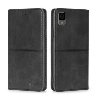 For TCL 30Z T602DL Cow Texture Magnetic Horizontal Flip Leather Phone Case(Black)