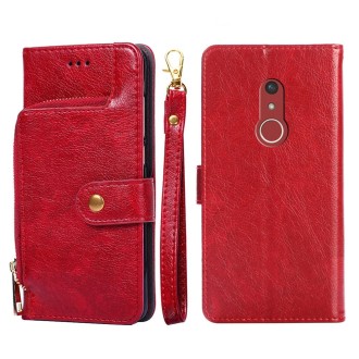 For Fujitsu Arrows Be4 Plus/F-41B Zipper Bag Leather Phone Case(Red)