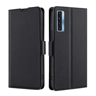 For TCL 20s / 20 5G / 20L / 20L+ Ultra-thin Voltage Side Buckle Horizontal Flip Leather Phone Case(Black)