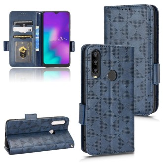 For TCL L10 Pro Symmetrical Triangle Leather Phone Case(Blue)