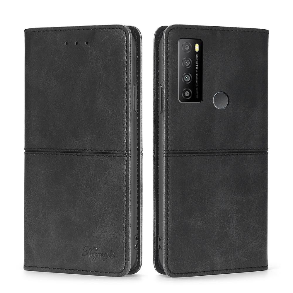 For TCL 30XL 2022 Cow Texture Magnetic Horizontal Flip Leather Phone Case(Black)