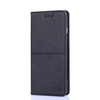 For TCL 30XL 2022 Cow Texture Magnetic Horizontal Flip Leather Phone Case(Black)