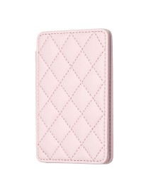 BFK05 Rhombus Pattern Card Bag Mobile Phone Back Sticker(Pink)