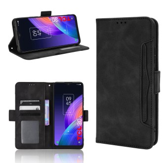 For TCL 30 XL Skin Feel Calf Texture Card Slots Leather Phone Case(Black)