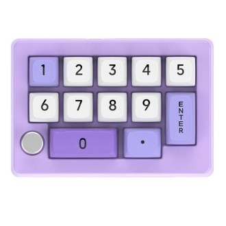 MKESPN 13 Keys RGB Multi-Function Macro Programming Mechanical Keypad Wired With Knob Keyboard(Light Purple)