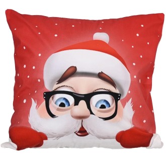 Christmas Ornaments Flannel Pillowcase Cartoon Printing Square Pillowcase Without Pillow Core(Elderly)