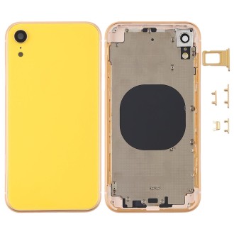 Back Housing Cover with Camera Lens & SIM Card Tray & Side Keys for iPhone XR(Yellow)