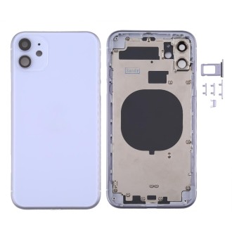 Back Housing Cover with SIM Card Tray & Side keys & Camera Lens for iPhone 11(Purple)