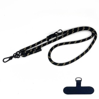 10mm Thick Rope Mobile Phone Anti-Lost Adjustable Lanyard Spacer(Black Gold)