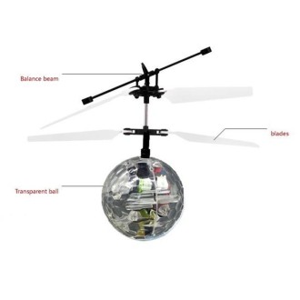 Mini Fun Kids Toy Suspended Crystal Ball Sensing Aircraft Hand Induction Flying Aircraft with Colorful LED Light, without Remote