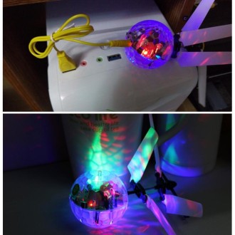 Mini Fun Kids Toy Suspended Crystal Ball Sensing Aircraft Hand Induction Flying Aircraft with Colorful LED Light, without Remote