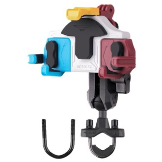 MOTOSLG Crab Motorcycle Phone Clamp Bracket U-Type Headbar Mount(Blue White Red)