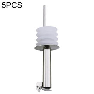 5 PCS Glass Bottle Stopper Stainless Steel Oil Stopper Silicone Stopper White Hat Automatic Cap