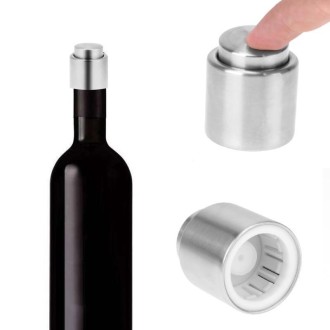 Push Stainless Steel Red Wine Stopper Champagne Stopper, Style:Wordless Champagne Stopper