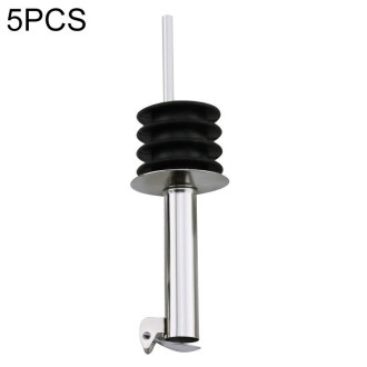 5 PCS Glass Bottle Stopper Stainless Steel Oil Stopper Silicone Stopper Black Hat Automatic Cap