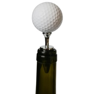 Golf + Tee Shape Red Wine Bottle Stopper, Size: 10 x 4.2cm (Silver)