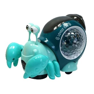 Crawling Hermit Crab Educational Electrical Toys Universal Music Light Projection Cartoon Children Toys(Blue)