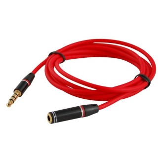 1.2m Aux Audio Cable 3.5mm Male to Female, Compatible with Phones, Tablets, Headphones, MP3 Player, Car/Home Stereo & More(Red)