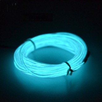 Flexible LED Light EL Wire String Strip Rope Glow Decor Neon Lamp USB Controlle 3M Energy Saving Mask Glasses Glow Line F277(Ice