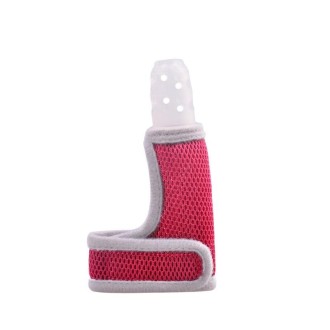 ZT001 Baby Silicone Molar Finger Cots Children Anti-Bite Hand Breathable Thumb Cots Teether Maternal And Baby Products(Red Trans