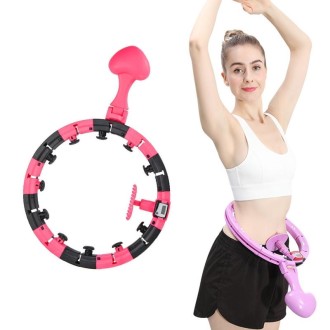 Smart Automatic Counting Abdomen Circle Lazy Fitness Circle With Heart-Shaped Weighting Block(Black Pink)