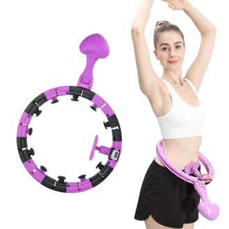 Smart Automatic Counting Abdomen Circle Lazy Fitness Circle With Heart-Shaped Weighting Block(Black Purple)