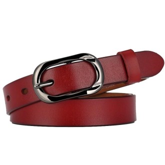 ZK--052 Soft and Wear-resistant Fine Cowhide Belt with Pin Buckle, Length: 110cm(Red Brown)