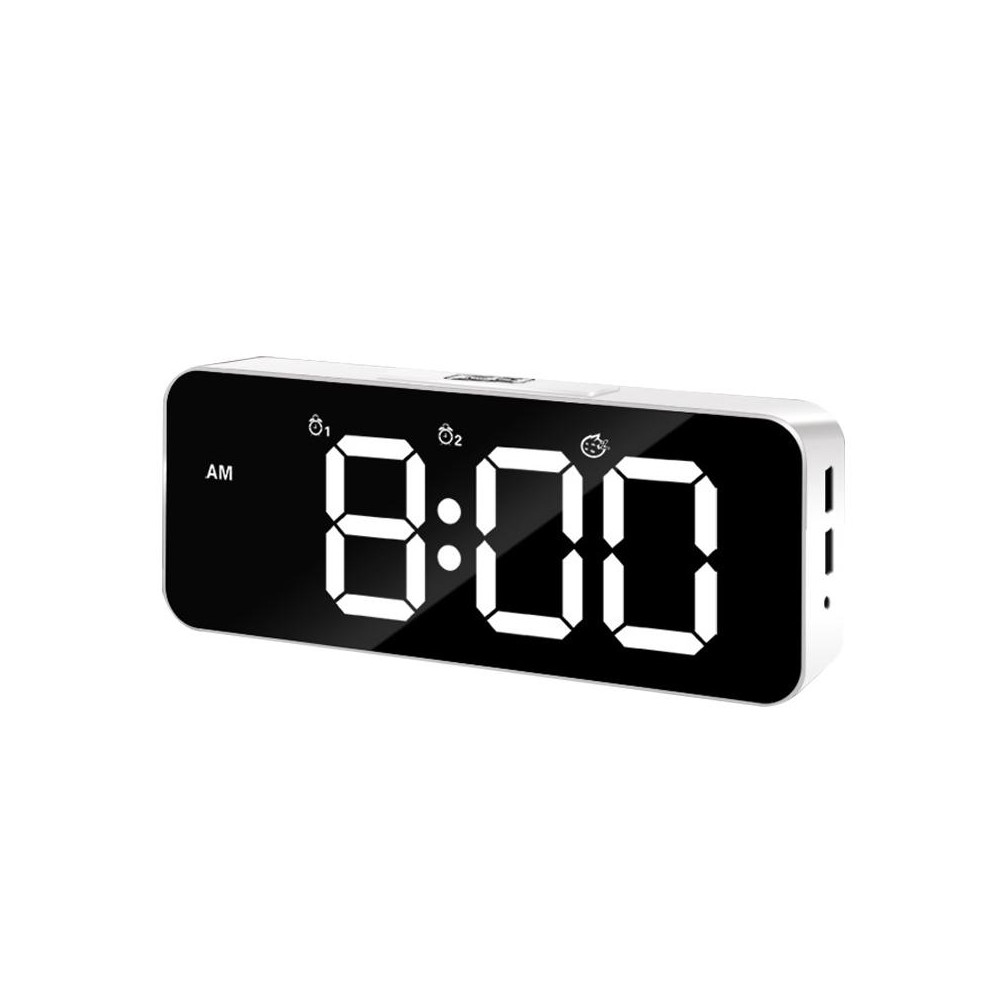 XM905 Multifunctional Voice-activated Alarm Clock LED Electronic Wall Clock (White)