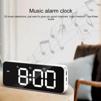 XM905 Multifunctional Voice-activated Alarm Clock LED Electronic Wall Clock (White)