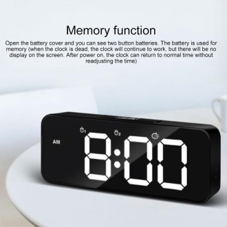 XM905 Multifunctional Voice-activated Alarm Clock LED Electronic Wall Clock (White)