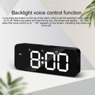 XM905 Multifunctional Voice-activated Alarm Clock LED Electronic Wall Clock (White)