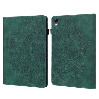 For OPPO Pad 11 inch Peacock Embossed Pattern TPU + PU Leather Tablet Case(Green)