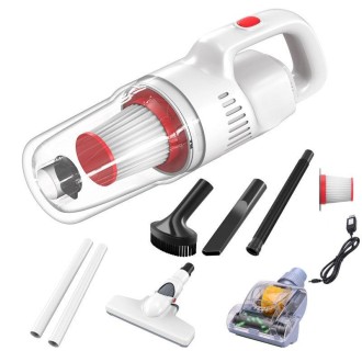 Handheld Household Vacuum Cleaner Car Small Powerful Dust Extractor, Model: Wireless Top Configuration