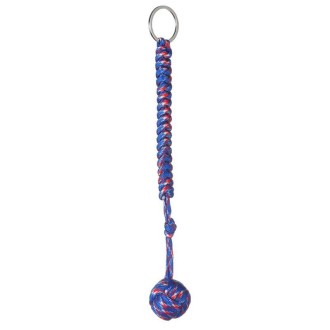 Outdoor Security Protection Black Monkey Fist Steel Ball Bearing Self Defense Lanyard Survival Key Chain(Blue red)