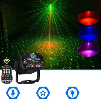 MN-R60 USB Rechargeable Mini Voice-activated Laser Light Christmas Home Entertainment Flash LED Laser Atmosphere Light Stage Lig