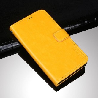 For Lenovo K13 idewei Crazy Horse Texture Horizontal Flip Leather Case with Holder & Card Slots & Wallet(Yellow)