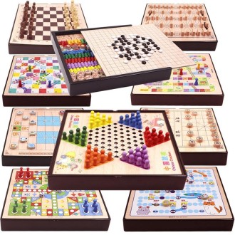 10 in 1 Wooden Multifunctional Parent-Child Interactive Children Educational Chessboard Toy Set