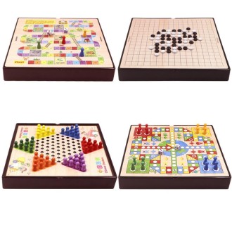 4 in 1 C Model  Wooden Multifunctional Parent-Child Interactive Children Educational Chessboard Toy Set