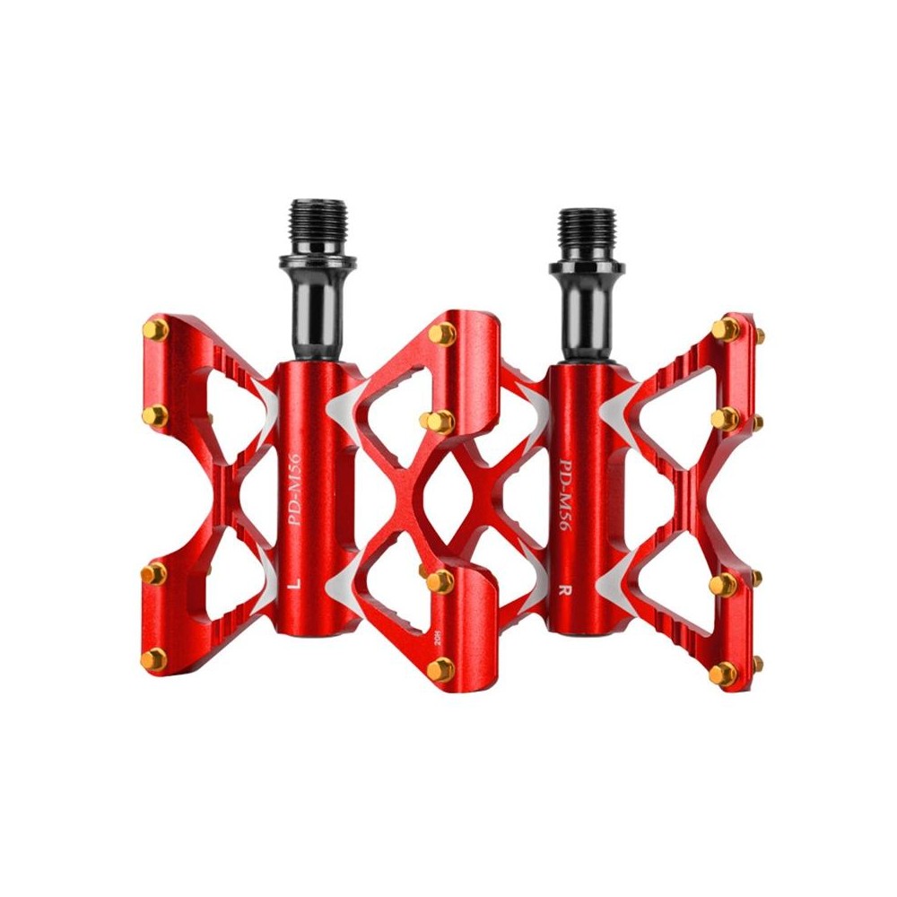 PROMEND PD-M56 1 Pair Mountain Bicycle Aluminum Alloy 3-Bearings Pedals (Red)