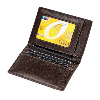 KB68 Mini Ultra-thin PU Leather Card Holder(Coffee)