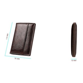 KB68 Mini Ultra-thin PU Leather Card Holder(Coffee)