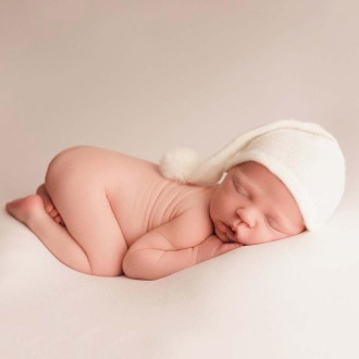 Newborn Photography Clothing Baby Photography Fur Ball Knitted Long Tail Hat(Coffee)