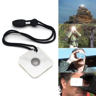 Multifunctional Survival Emergency Rescue Reflective Signal Mirror Hiking Outdoor Tool with Whistle