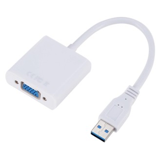 External Graphics Card Converter Cable USB3.0 to VGA, Resolution: 1080P(White)